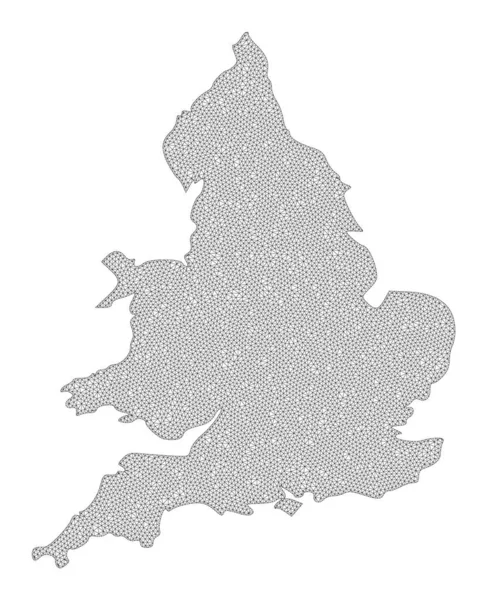 Maglia poligonale 2D Mappa dettagliata di Inghilterra astrazioni — Foto Stock
