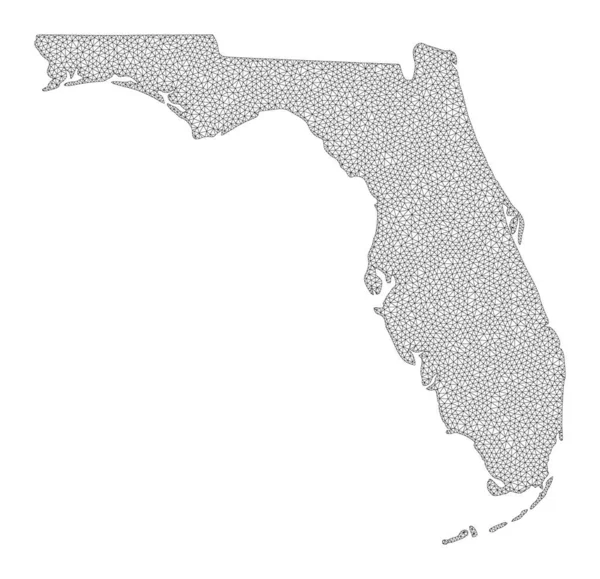 폴리곤 2D Mesh High Resolution Raster Map of Florida State Abstractions — 스톡 사진