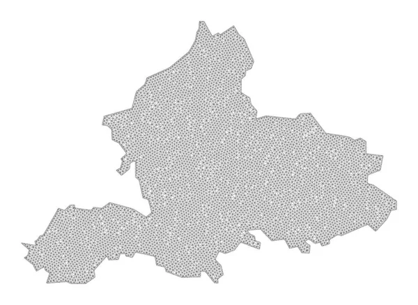 폴리곤 와이어 프레임 Mesh High Resolution Raster Map of Gelderland Province Abstractions — 스톡 사진