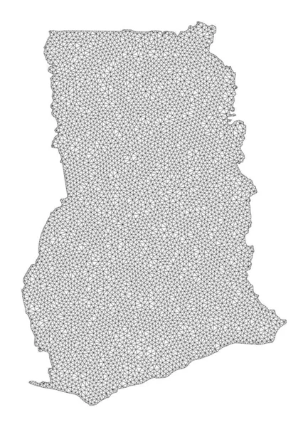 Polygonales Netzwerk Mesh Hochauflösende Rasterkarte von Ghana Abstraktionen — Stockfoto