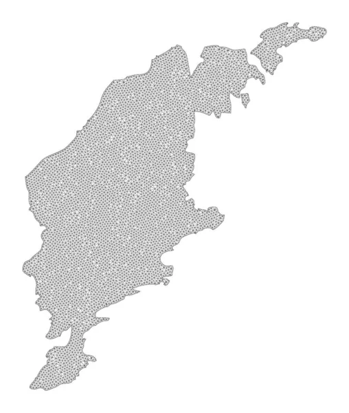 Rede poligonal de malha de alta resolução Raster Map of Gotland Island Abstractions — Fotografia de Stock
