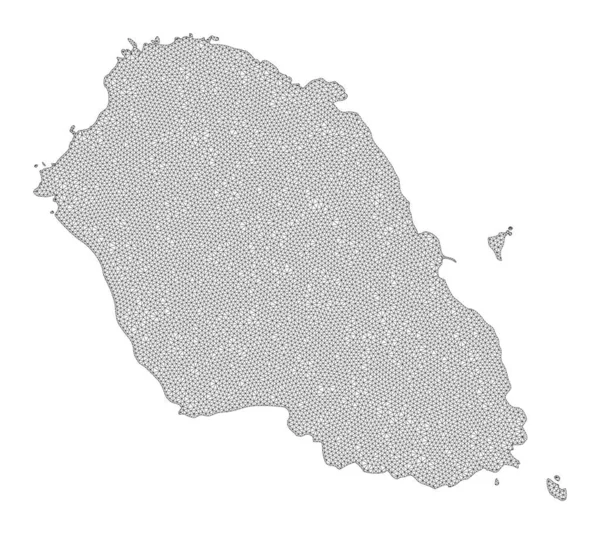 Polygonal Carcass Mesh Nagy felbontású Raster Map of Graciosa Island Abstractions — Stock Fotó