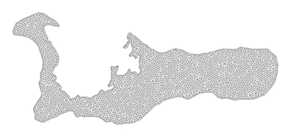 Polygonal 2D Mesh Nagy felbontású Raster Map of Grand Cayman Island Abstractions — Stock Fotó