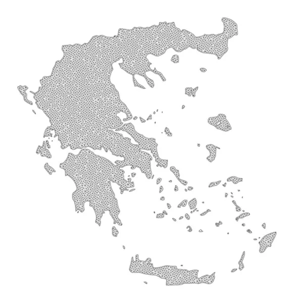 Polygonal Carcass Mesh High Resolution Raster Map of Greece Abstractions — Stock Photo, Image