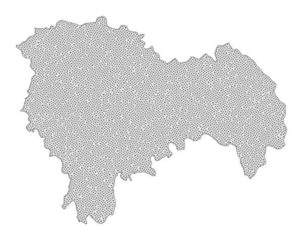 Malha de armação de arame poligonal mapa de raster de alto detalhe da província de Guadalajara abstrações — Fotografia de Stock
