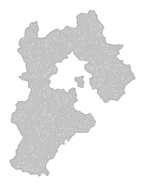 Carte matricielle polygonale en maille de carcasse haute résolution de la province du Hebei Abstractions — Photo