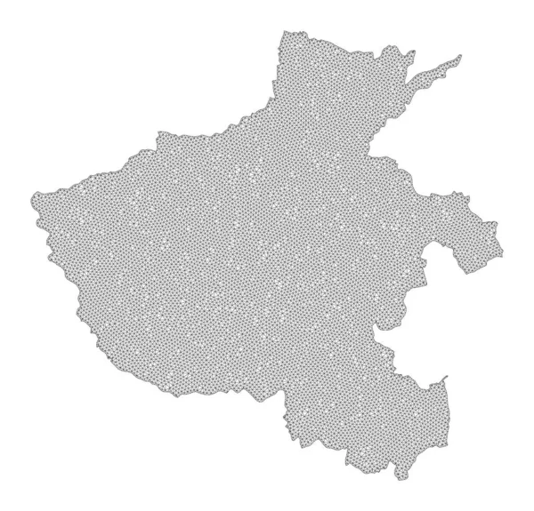 Polygonal Wire Frame Mesh Hochauflösende Rasterkarte der Provinz Henan Abstraktionen — Stockfoto