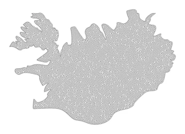 Polygallon Network Mesh High Detail Raster Map of Iceland Abstractions — 스톡 사진