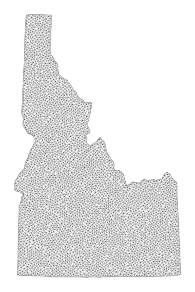 Polygonal 2D Mesh Nagy felbontású Raster Map of Idaho State Abstractions — Stock Fotó