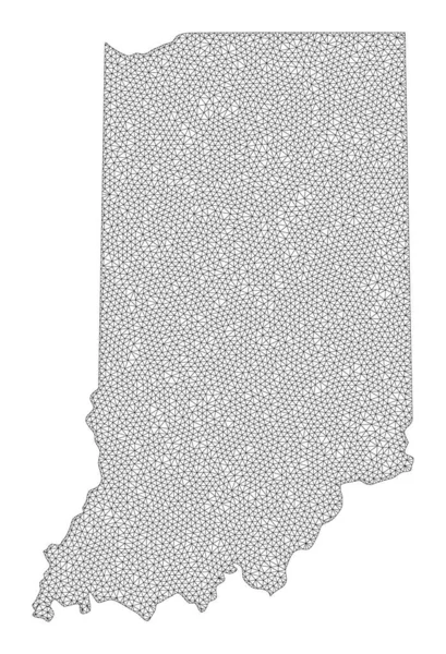 Malla de canal poligonal Mapa de trama de alta resolución de las abstracciones del estado de Indiana — Foto de Stock