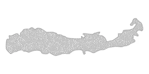 Polygonal Carcass Mesh High Detail Raster Map of Indonesia - Flores Island Abstractions — Stock Photo, Image