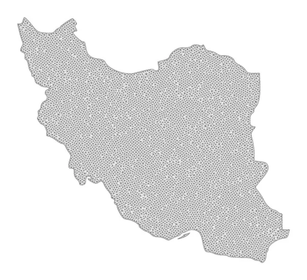 Polygagon Carcass Mesh High Detail Raster Map of Iran Abstractions — 스톡 사진