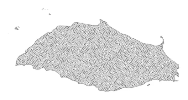 Polygonal Wire Frame Mesh High Detail Raster Map van Isla La Tortuga Abstracties — Stockfoto