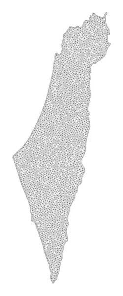 Polygonal Wire Frame Mesh High Detail Raster Map of Israel Abstractions — Stock Photo, Image