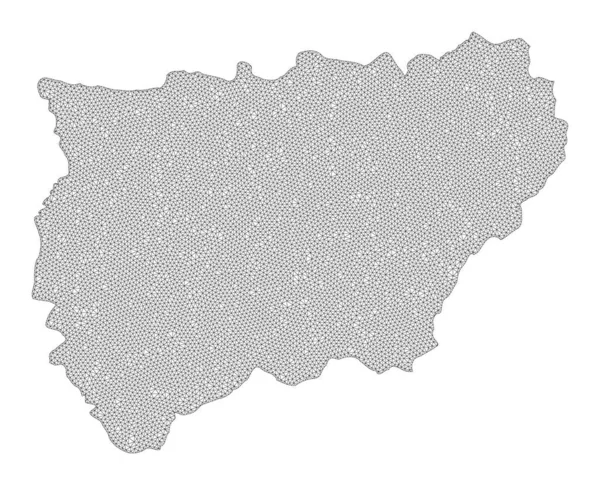 Polygonal Network Mesh High Resolution Raster Map of Jaen Spanish Province Abstractions — Stock Photo, Image