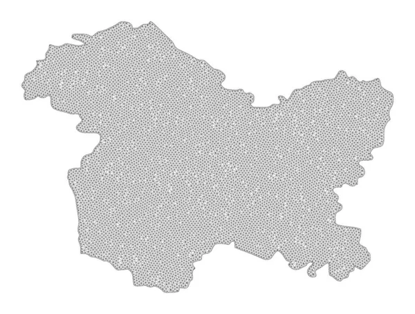 Polygonal Network Mesh High Resolution Raster Map of Jammu and Kashmir State Abstractions — Stock Photo, Image