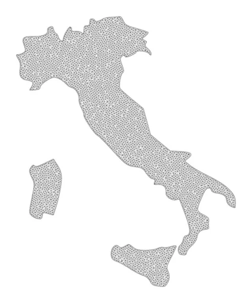 Polygonal Wire Frame Mesh High Detail Raster Map of Italy Abstractions — Stock Photo, Image