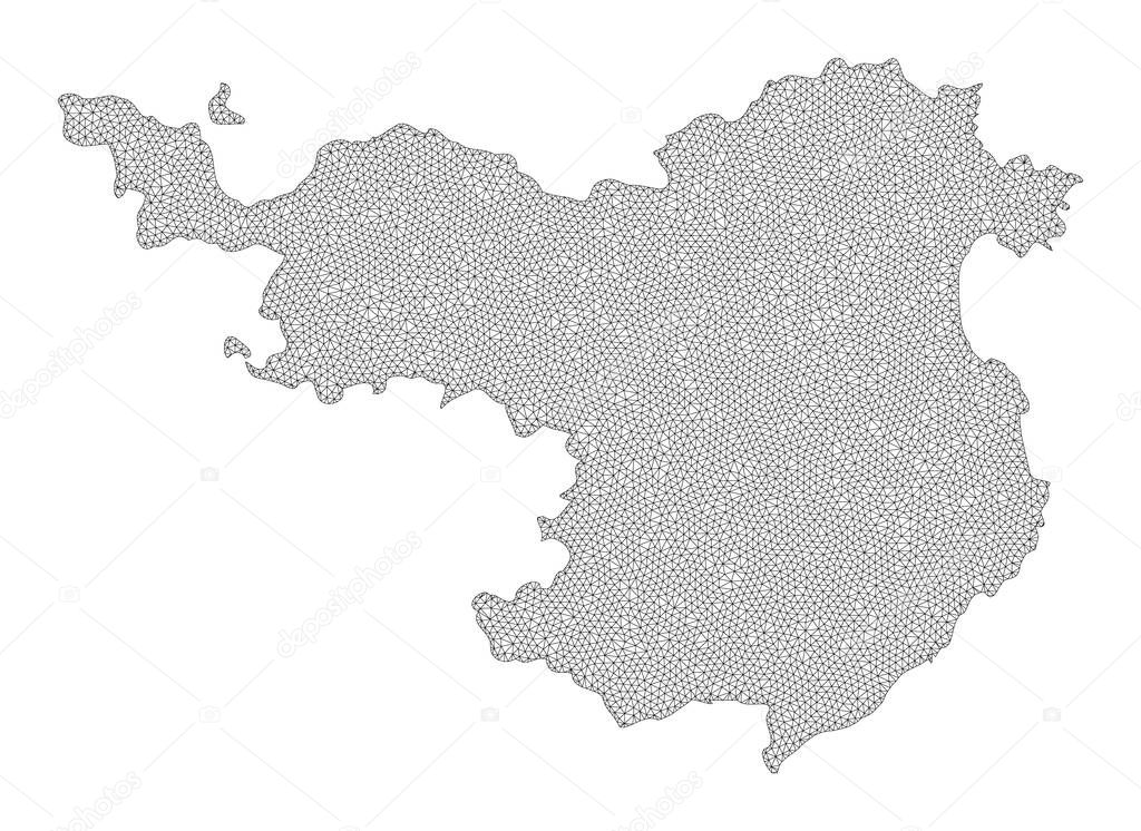 Polygonal 2D Mesh High Detail Raster Map of Gerona Province Abstractions