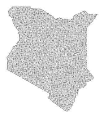 Kenya Soyutlamalarının Çokgen Gövdesi Yüksek Ayrıntılı Raster Haritası