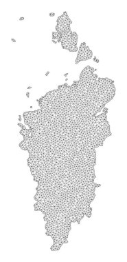 Çokgen Kablo Çerçevesi Yüksek Çözünürlüklü Krasnoyarskiy Kray Soyutlamaları Raster Haritası