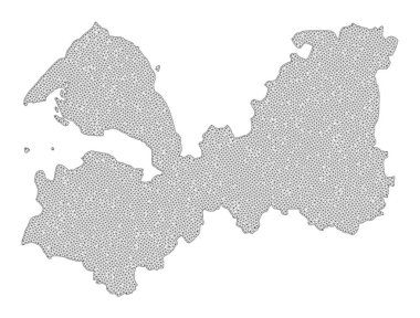 Leningrad Bölgesi Soyutlamalarının Çokgen Ağ Yüksek Detay Raster Haritası