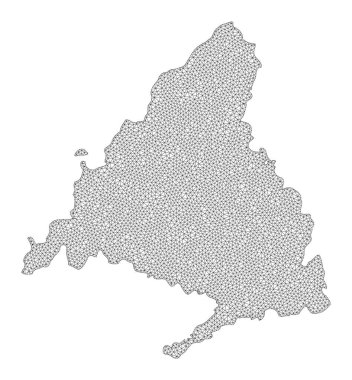 Madrid Eyaleti Soyutlamalarının Çokgen Karmaşık Yüksek Çözünürlüklü Raster Haritası