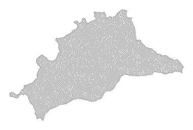 Malaga İli Soyutlamalarının Çokgen Ağ Yüksek Detay Raster Haritası