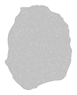 Çokgen Kablo Çerçevesi Yüksek Çözünürlüklü Nevis Adası Soyutlamaları Raster Haritası