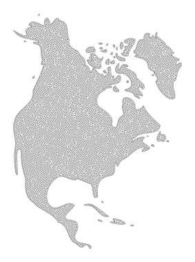 Kuzey Amerika Soyutlamalarının Çokgen Kablo Çerçevesi Yüksek Ayrıntılı Raster Haritası