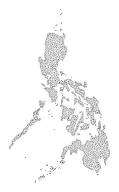 Çokgen 2D Yüksek Çözünürlüklü Filipinler Soyutlamaları Raster Haritası