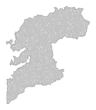 Pontevedra Eyaleti Soyutlamalarının Çokgen Karmaşık Yüksek Çözünürlüklü Raster Haritası