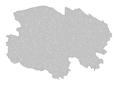 Qinghai Eyaleti Soyutlamalarının Çokgen Karmaşık Yüksek Çözünürlüklü Raster Haritası