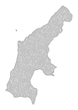 Saipan Adası Soyutlamalarının Çokgen Kablo Çerçevesi Yüksek Detay Raster Haritası