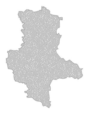 Çokgen 2D Ağlı Yüksek Çözünürlüklü Saksonya-Anhalt Durum Soyutlamaları Raster Haritası