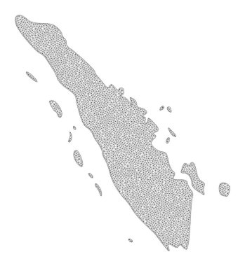 Sumatra Adası Soyutlamalarının Çokgen Ağ Yüksek Çözünürlüklü Raster Haritası