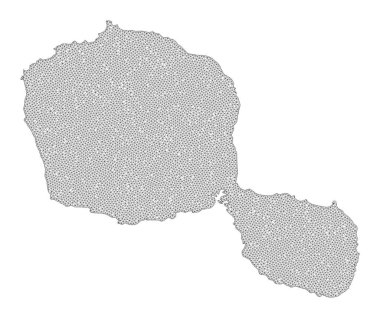 Çokgen Ağ Ağı Yüksek Çözünürlüklü Tahiti Adası Soyutlamaları Raster Haritası