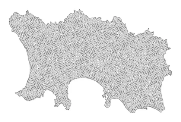 Polygonal 2D Mesh Nagy felbontású Raster Map of Jersey Island Abstractions — Stock Fotó
