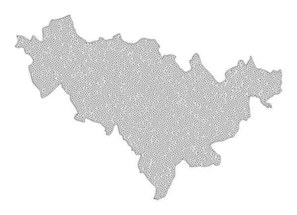 Polygonal Wire Frame Mesh High Detail Raster Map of Jilin Tartomány Kivonatok — Stock Fotó
