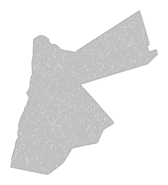 Polygonal 2D Mesh High Detail Raster Mapa Jordanii Abstrakcje — Zdjęcie stockowe