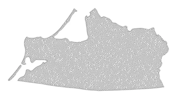 Mnohoúhelníková síťová síť s vysokým rozlišením rastrová mapa Kaliningradské oblasti Abstrakce — Stock fotografie