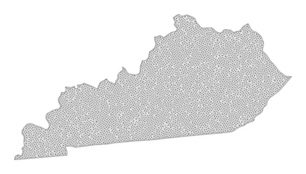 Sieć wieloboczna Siatka wysokiej rozdzielczości Raster Mapa streszczeń stanu Kentucky — Zdjęcie stockowe