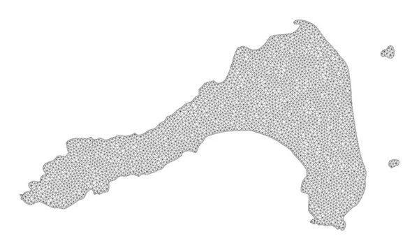 Πολυγωνικό πλαίσιο καλωδίων Χάρτας υψηλής ανάλυσης Raster Map of Koh Lipe Abstractions — Φωτογραφία Αρχείου