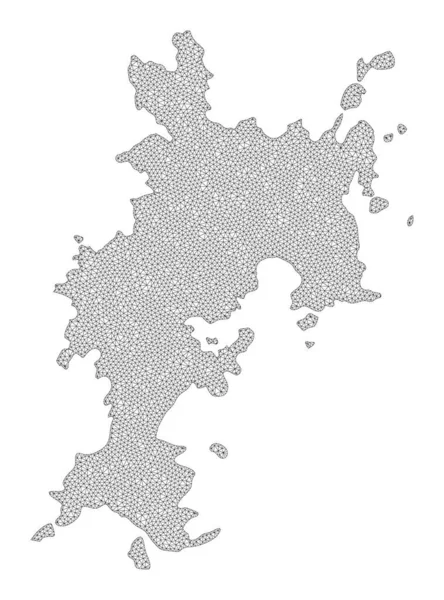 Rede poligonal de malha de alta resolução Raster Map of Komodo Island Abstractions — Fotografia de Stock