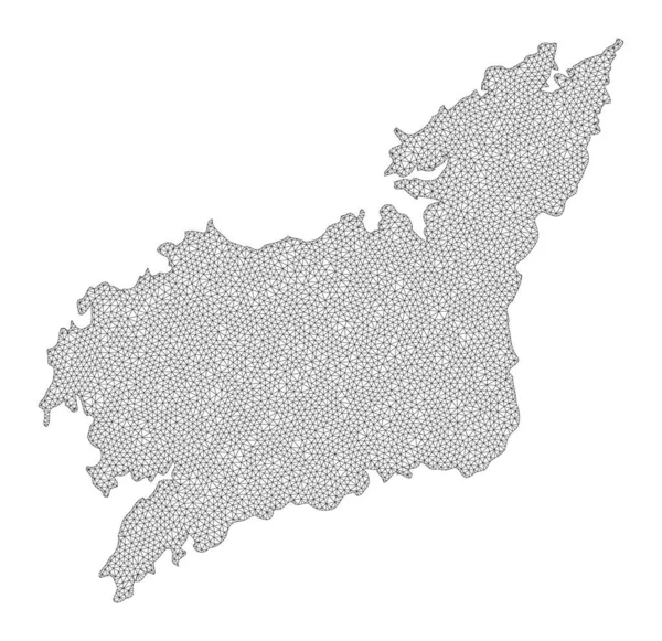 Malha 2D poligonal Mapa Raster de Alta Resolução da Província de La Coruna Abstractions — Fotografia de Stock