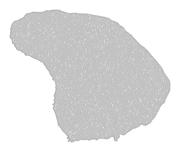 Polygonal Carcass Mesh High Resolution Raster Map of Lanai Island Abstractions — Stock Photo, Image