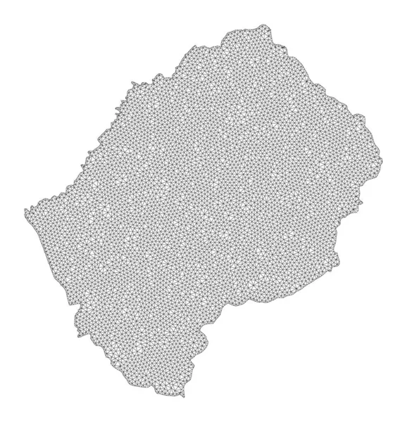 Πολυγωνικό 2D Mesh High Detail Raster Map of Lesotho Abstractions — Φωτογραφία Αρχείου