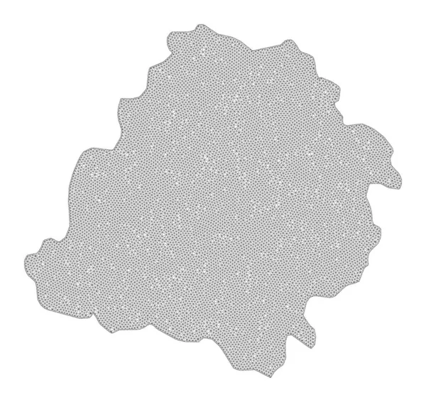 Carcassa poligonale Mesh Mappa dettagliata di Lodz Abstractions — Foto Stock