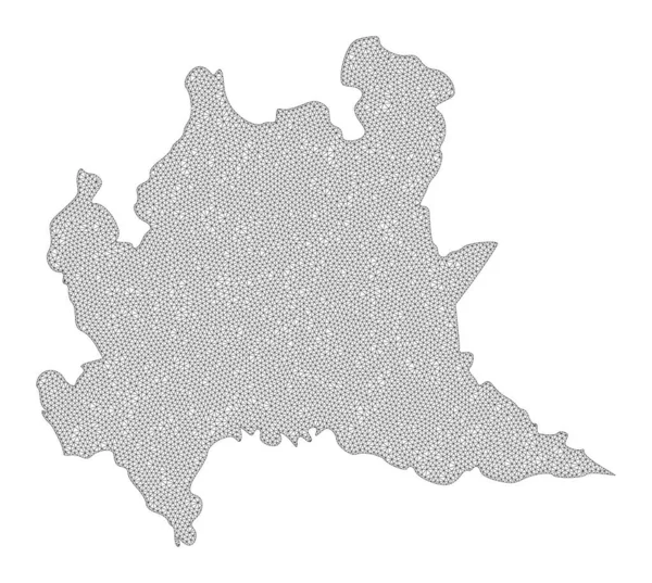 Çokgen Ağ Yüksek Çözünürlüklü Lombardiya Bölgesi Soyutlamaları Raster Haritası — Stok fotoğraf