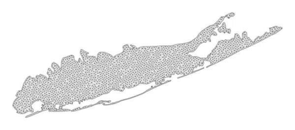 Многоугольная 2D Mesh High Detail Raster Map of Long Island Abstractions — стоковое фото