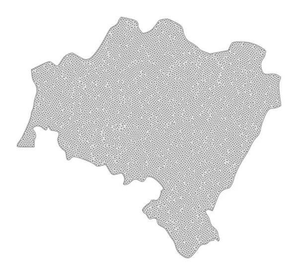 Многоугольная 2D сетка высокого разрешения Растровая карта Нижней Силезии — стоковое фото